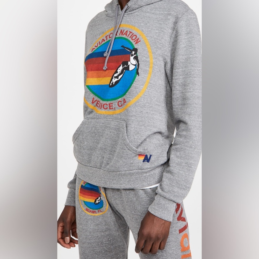 Aviator Nation Heather Grey Hoodie - Size XS